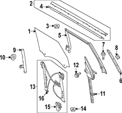 Window Regulator Guide Retainer - Right, Front