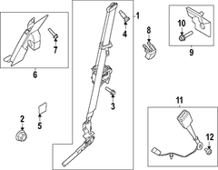 Belt Seat <br>Seat Lap and Shoulder Pretensioner RETRA Retractor Bucket