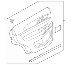 Door Interior Trim Panel - Left, Rear, Lower (DX)