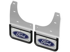 Gatorback Rear Pair Chrome Plate Splash Guards with Blue Ford Oval