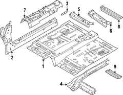 Reinforcement Floor Pan - Right, Front