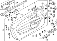 Door Interior Trim Panel Level 4 Onyx - Right, Front, Inner