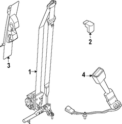 Belt Seat Pretensioner <br>Seat Lap and Shoulder RETRA Retractor - Right, Front, Outer