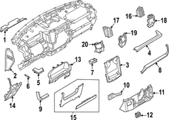 Instrument Panel Bezel Ignition Switch MULTI FUNCTION DISPLAY - 15