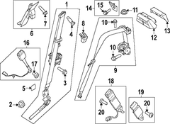 Seat Belt Lap and Shoulder - Front, Center