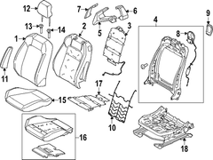 Seat Back Cushion pad <br>A used on the of a vehicles SPORT - Front, Passenger