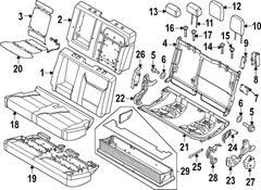 Seat Back Cushion Crew Cab with Armrest Pad <br>A used on the of a vehicles