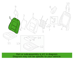Seat Back Cushion Cover - Right, Front