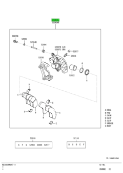 CALIPER & PAD ASSY,RR BRAKE,LH 3