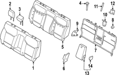 Seat Back Cushion Pad - Rear