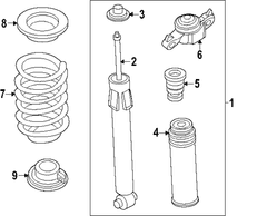 Shock Absorber - Left, Right, Rear 2.0L