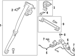 Belt Seat <br>Seat Lap and Shoulder Repair Kit Retractor - Left, Rear, Outer (COUPE)