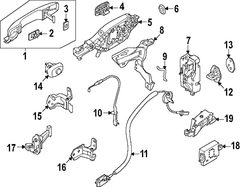 Door Latch Cable Release <br>Door - Left, Front, Rear