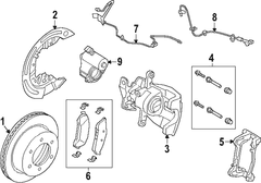 Brake Dust Shield <br>A used to contain the produced by pads of a vehicles disc