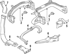 Instrument Panel Air Duct Vent Hose <br>HVAC Distribution Ducts located under the dashboard Louver Floor