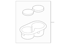 Seat Armrest Cup Holder Lens - Rear