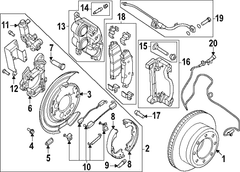 Parking Brake Anchor Block Bracket Dual wheel - Left, Rear