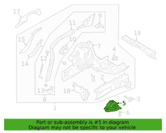 Reinforcement Frame Side Member Brace - Right, Front