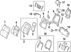 Seat Back Cushion Cover - Left, Front