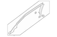 Door Window Molding Decal - Left, Rear