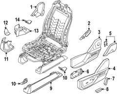 Seat Track Cover Ft end <br>Cover for the COVERS and Switch - Front, Driver