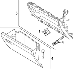 Catch Glove Box Housing Bracket - Left