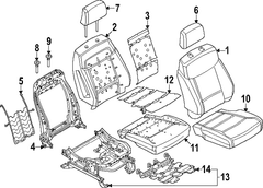 Pad Seat Back Cushion <br>A used on the of a vehicles 2 Way - Front (MT)