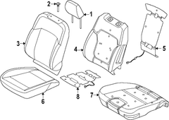 Seat Back Cushion Pad <br>A used on the of a vehicles - Left, Front
