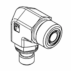 90-Degree Elbow - M10 x 11/16 - 16 Zinc for S60