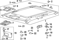 Sun Visor - Right, Front, Rear