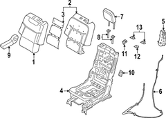 Seat Armrest <br>Armrest attached to the - Left, Rear