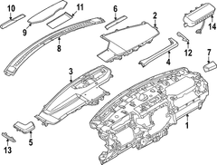 Mahogany Molding Panel Instrument <br>Instrument - Upper, Center
