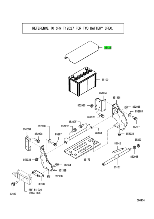 MK413748 Mitsubishi FUSO | Battery Cover | Source One Parts