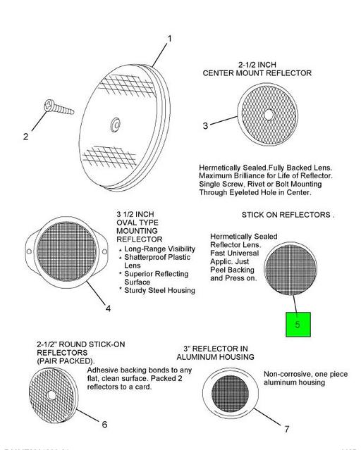 Sealed 3 Round Stick-On Reflector