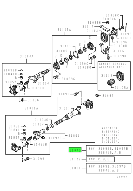 Mitsubishi Fuso サスペンションブッシュ MC812666 8個分 Mitsubishi