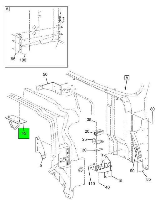 3560567C3 | Genuine Navistar International® BRACKET HOOD GUIDE OFF- CENTER