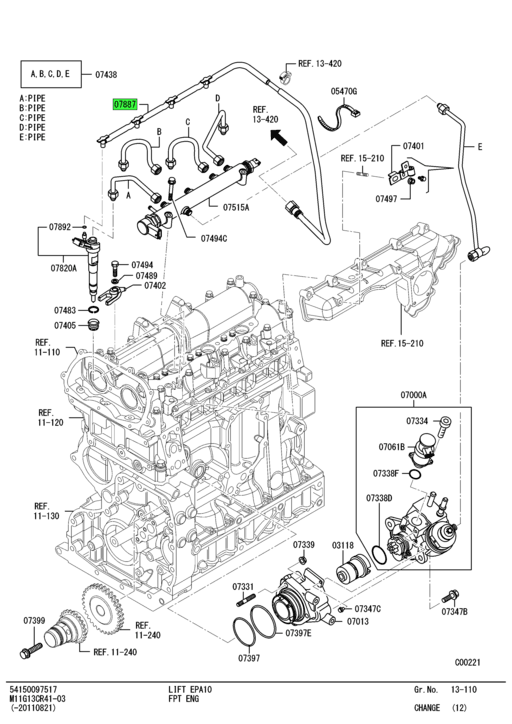 QC000455 Mitsubishi FUSO® Fuel Injector Return Pipe Source One