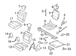 Folding Seat Latch Release Handle Strap - Left, Right, Rear