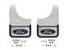 Gatorback Rear Pair Chrome Plate Splash Guards with Blue Ford Oval