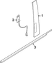 Outside Door Belt molding Window Weatherstrip - Left, Front