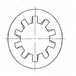 Lockwasher 5/16 Inch Internal Tooth Steel Zinc Plated